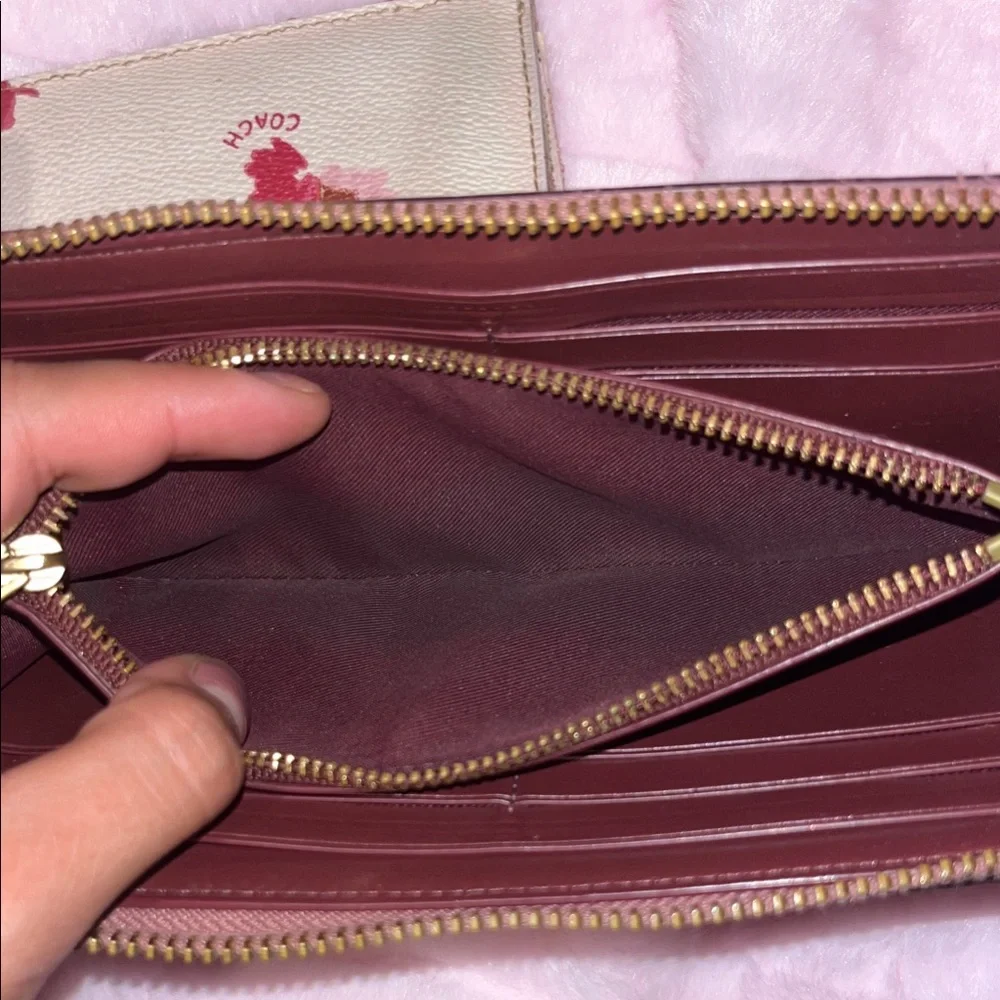 Coach Pink Floral Zip Wallet - Picture 10 of 14